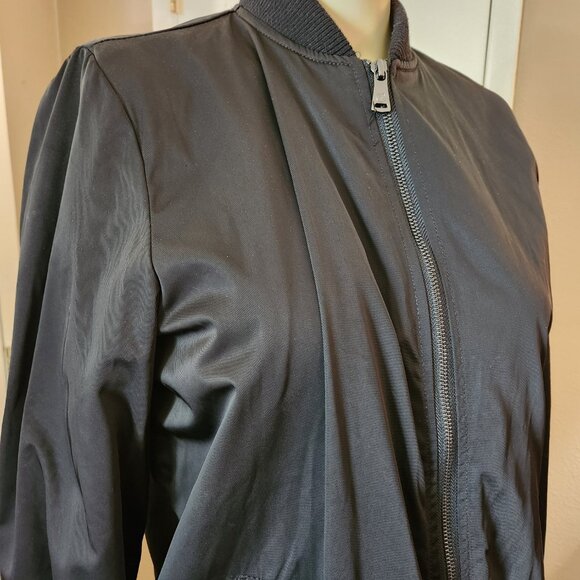 Bernardo Jacket Womens Small Black Bomber Military Full Zip Boho Coat Pockets - Picture 2 of 14